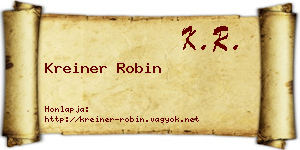 Kreiner Robin névjegykártya
